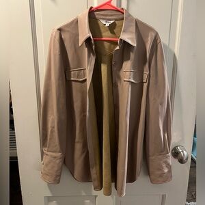 Steve Madden- BB Dakota Blush/Tan Button-Up Shirt/Jacket with Quilted Details